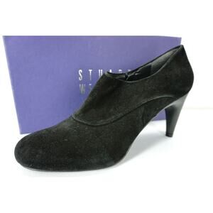 Stuart Weitzman Black Suede Leather Ankle Bootie Pumps Size 8N Narrow